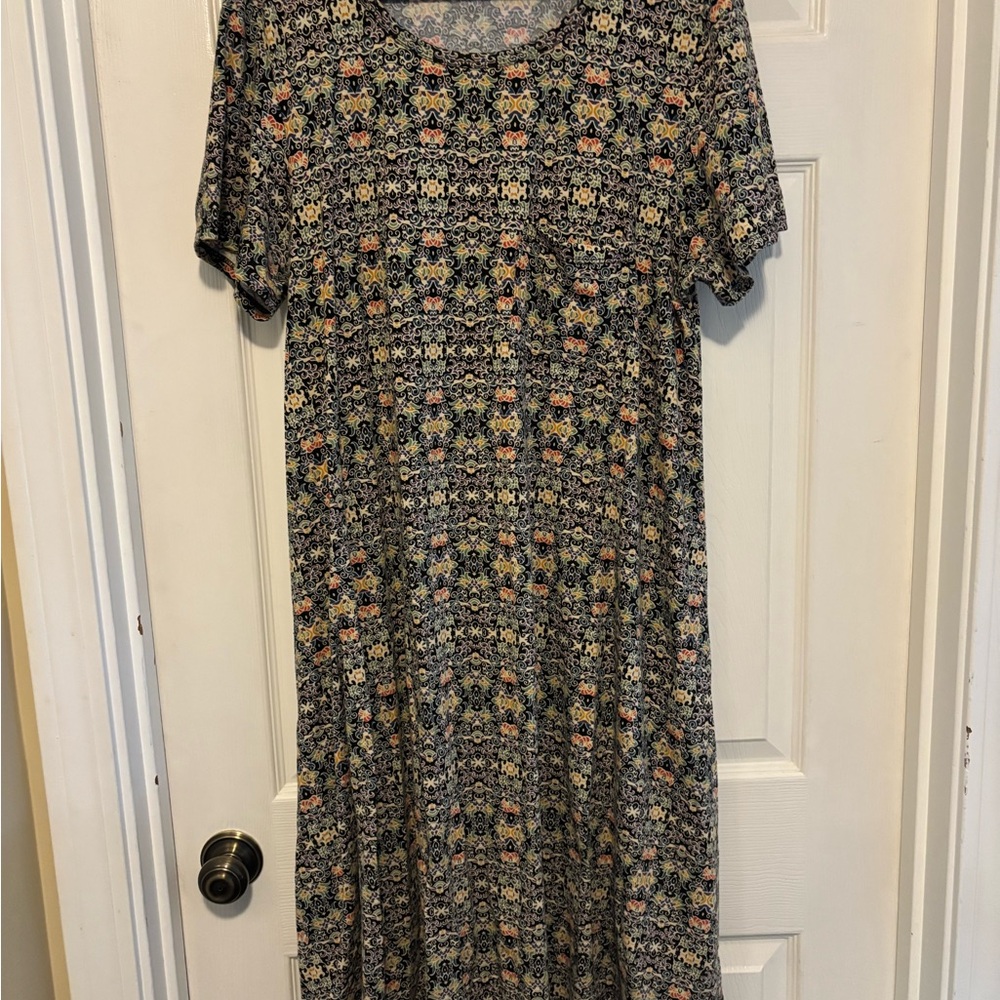 LuLaRoe Multicolor Patterned High Lo Carly Swing Dress XL